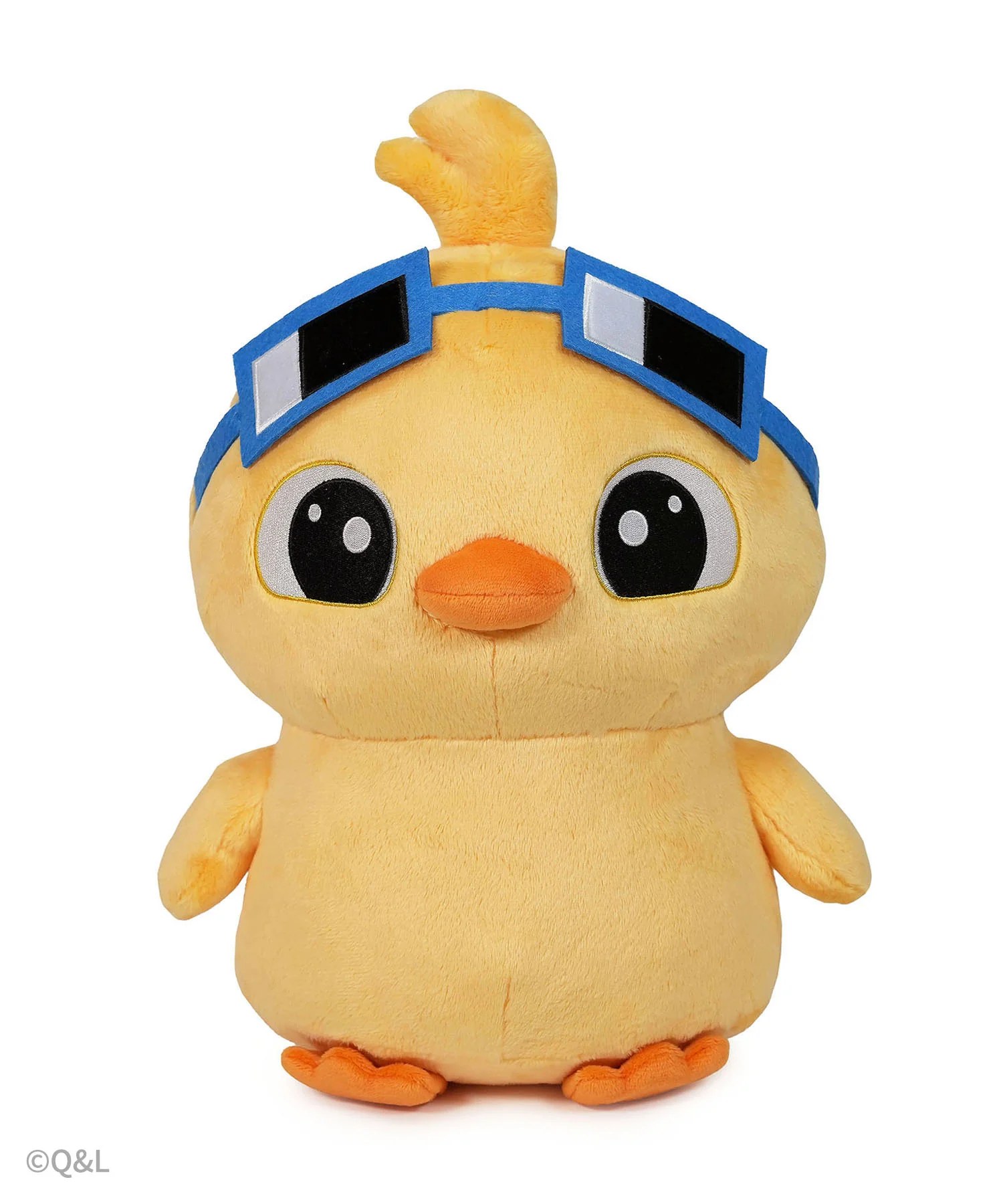 Quack plush toy wearing blue sunglasses